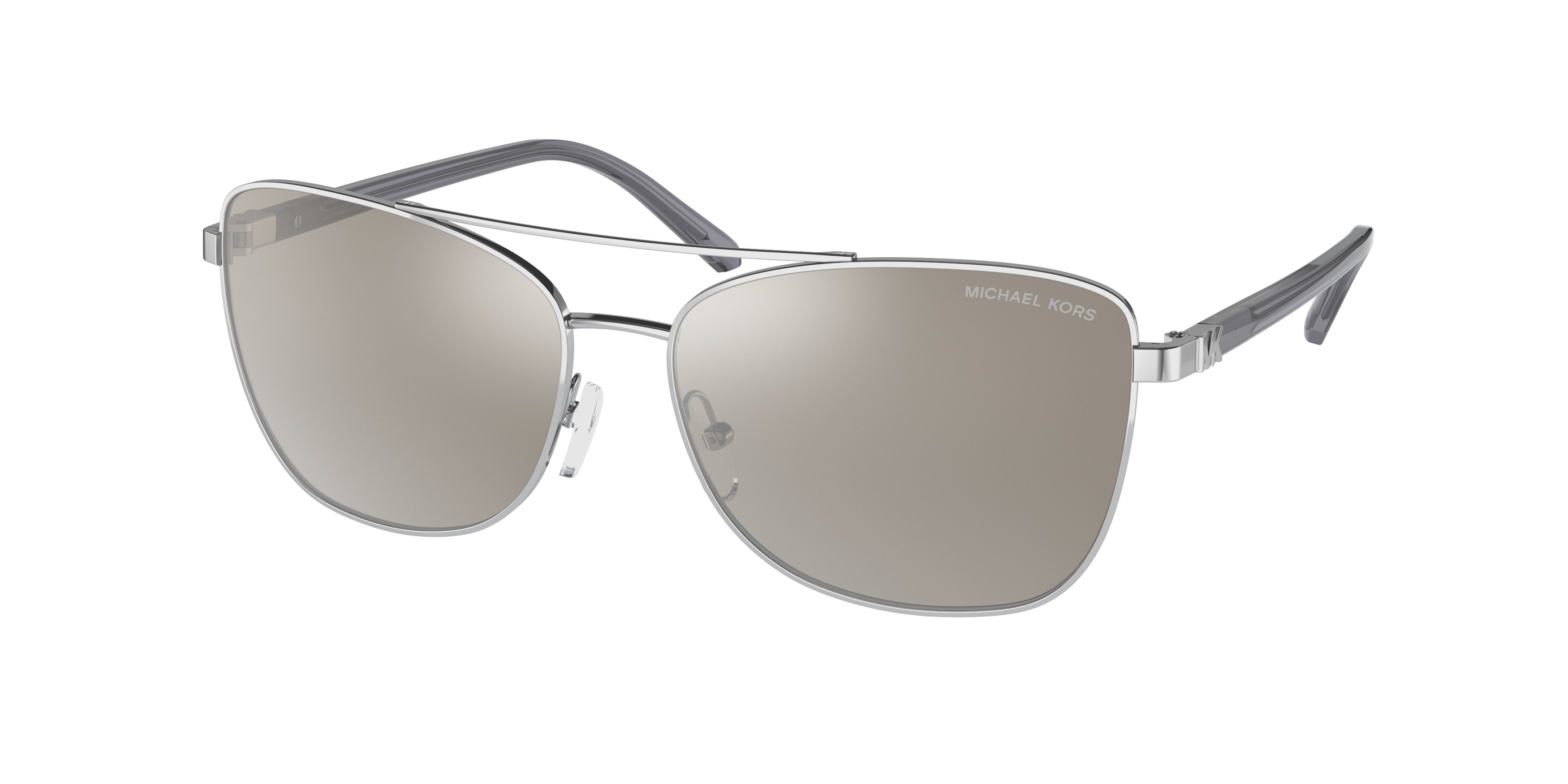Michael Kors Femme Michael Kors MK1096 Stratton 11536G Lunettes De Soleil MéTal Argent Argent Pilote Miroir-image